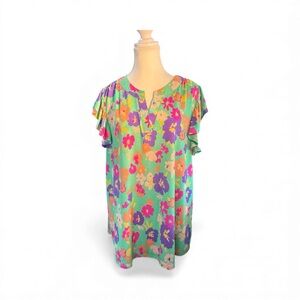 Dear Scarlett Multicolor Floral Blouse · Size XL